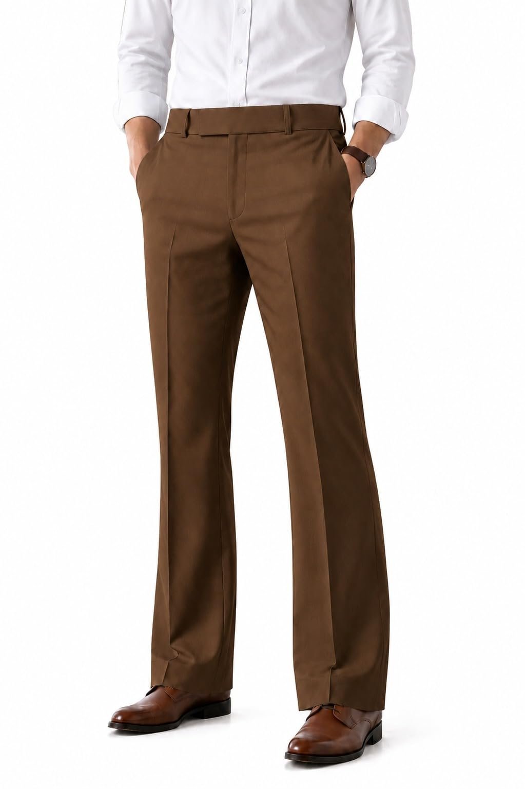 MENEX Men’s Japanese Boot Cut Trousers | Men Bell Bottom Pant | Bootcut Pants | Wide Leg Flared Jeans for Men | High Waist Stretchable Retro Fit || Imported Japanese Fabric Trouser for Casual & Office