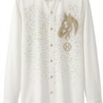 Men's White Luxury Rhinestone Shirt (in, Alpha, 3XL, Regular)