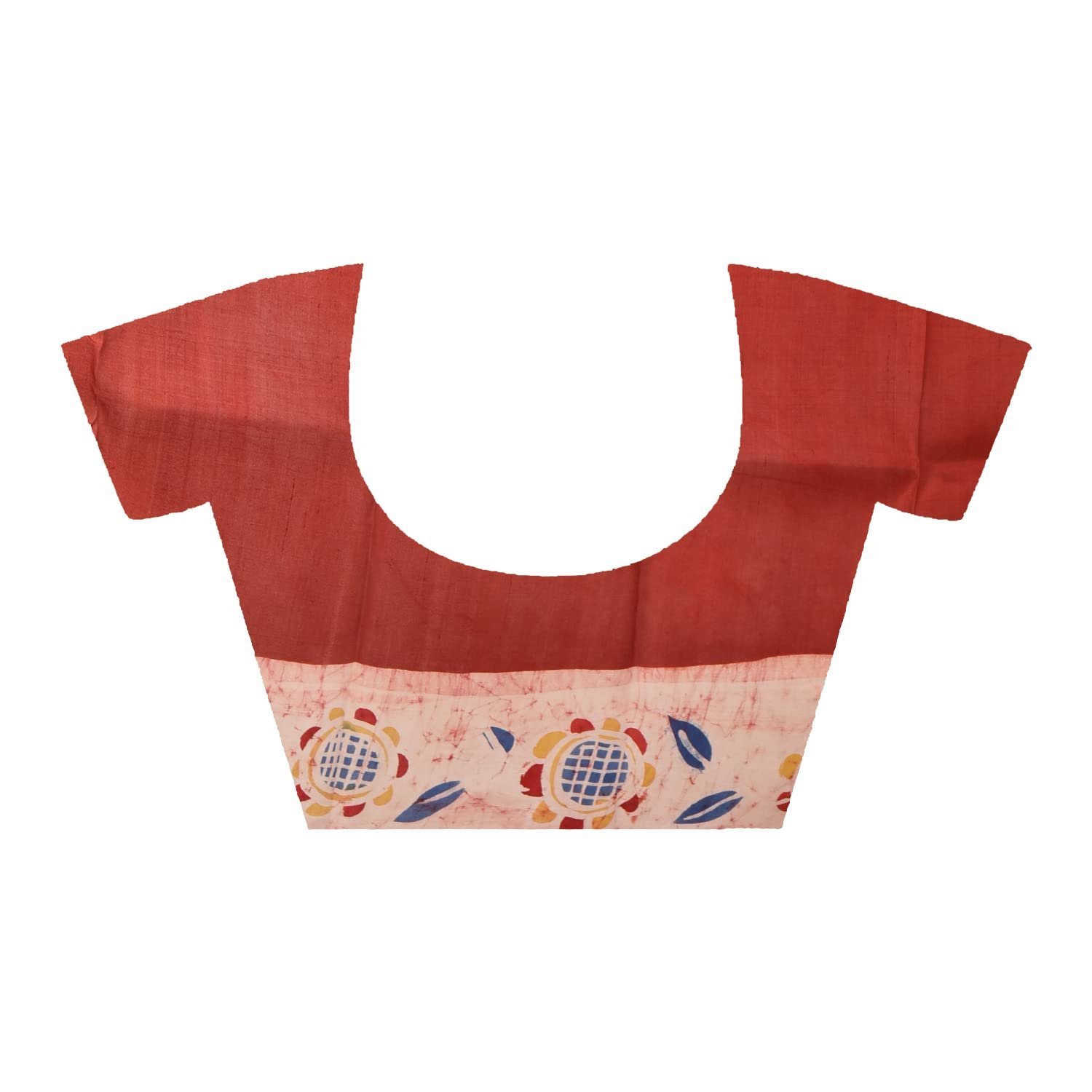Women's Handwoven Hand Batik Pure Silk Saree and Blouse Piece with Silk Mark (GCD9_Maroon_Cream) - Image 4