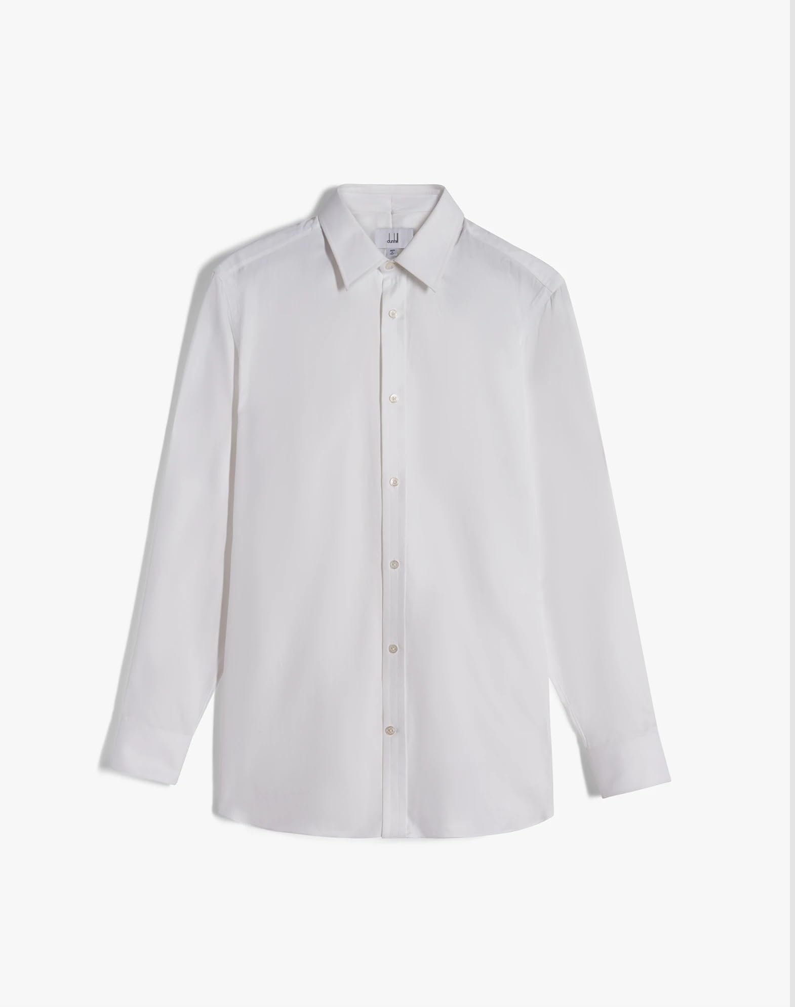 White Cotton Herringbone Formal Shirt SIZE M
