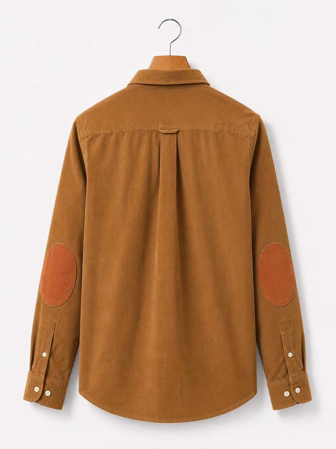 Corduroy Shirt with Elbow Patch (in, Alpha, Regular, Caramel Brown) - Image 2