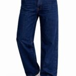 Men's Cotton Wide Leg Jeans | Relaxed Fit Straight Pants | Comfortable Casual Everyday Wear Trousers (in, Numeric, 28, Regular, Navy Blue)