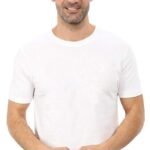 Classic Crew Neck T-Shirt, White, Short Sleeve (in, Alpha, XL, Regular, White)