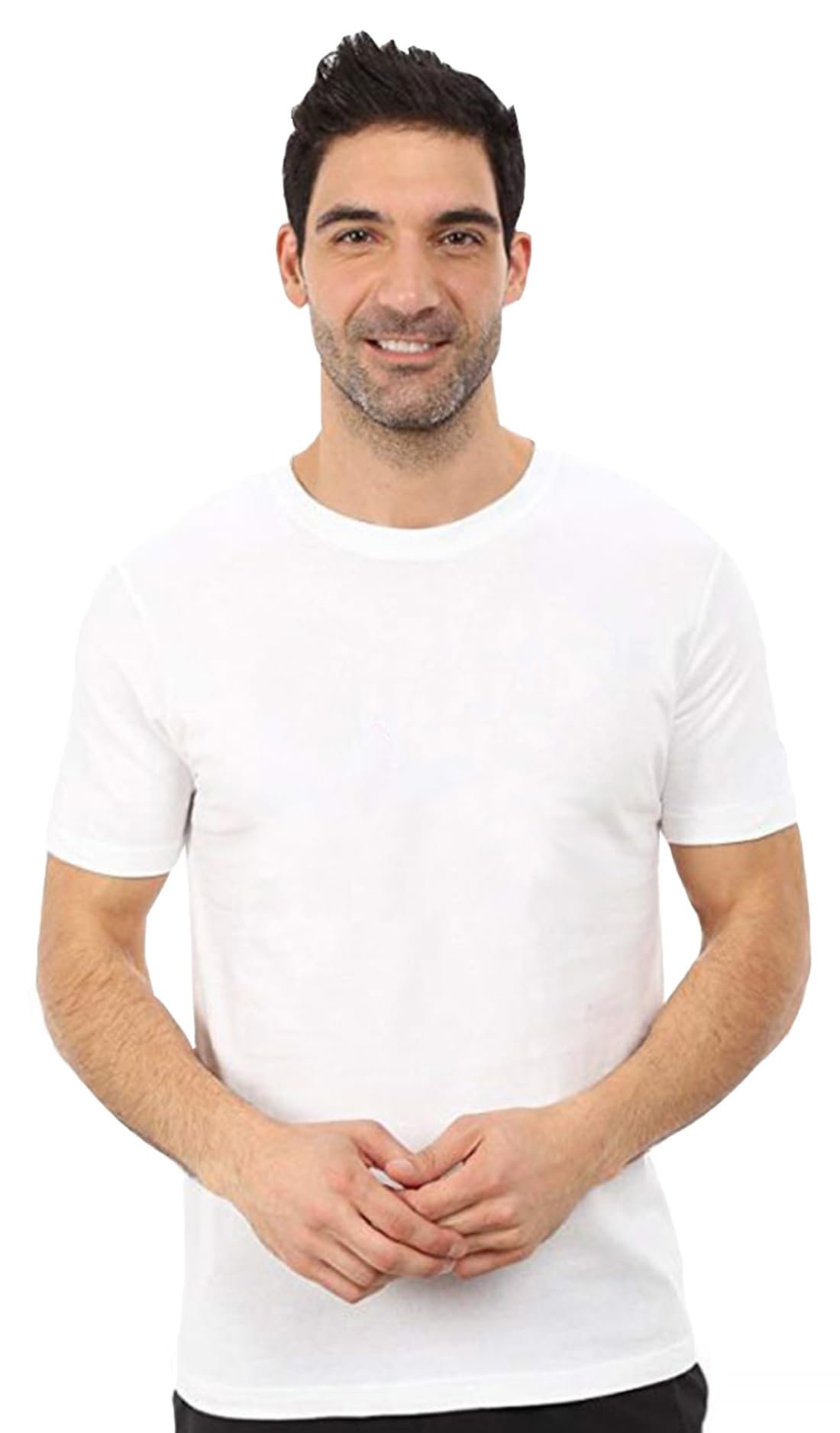 Classic Crew Neck T-Shirt, White, Short Sleeve (in, Alpha, XL, Regular, White)