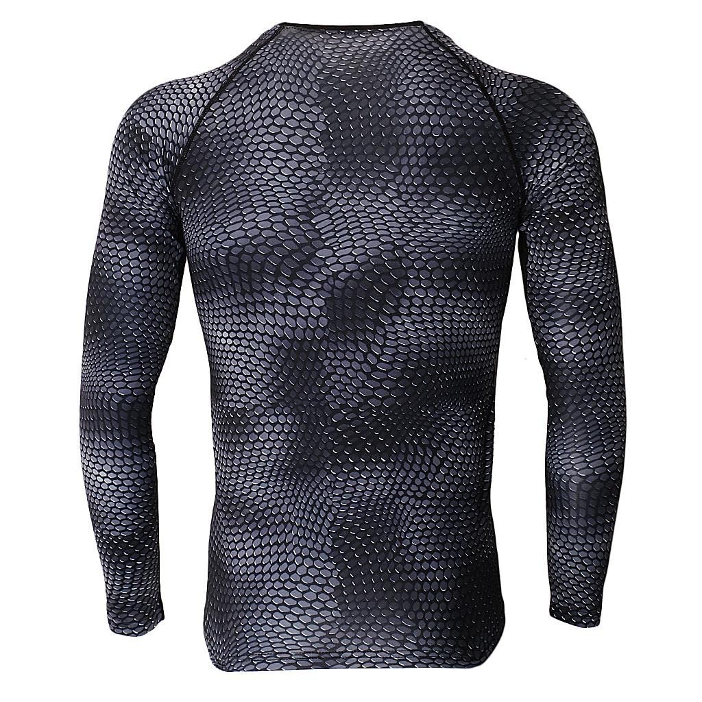 LOSA Men Running Tee Shirt Long Sleeve T-shirt Compression Gym Fitness Tops XL - Image 3
