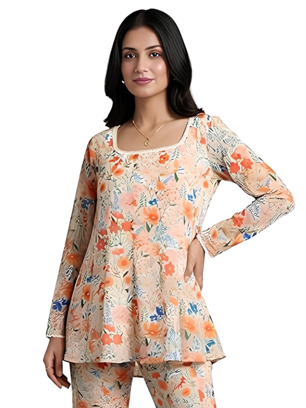 Women Printed Kurti Set with Sharara Pants | Ethnic Kurta Set for Women | Party Outfit Traditional Dress for Woman | Flared Palazzo Kurta Set