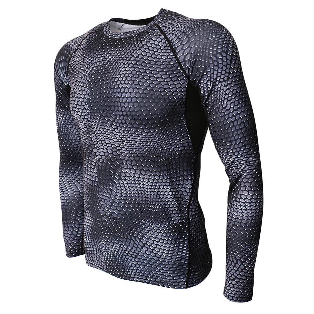 LOSA Men Running Tee Shirt Long Sleeve T-shirt Compression Gym Fitness Tops XL - Image 7