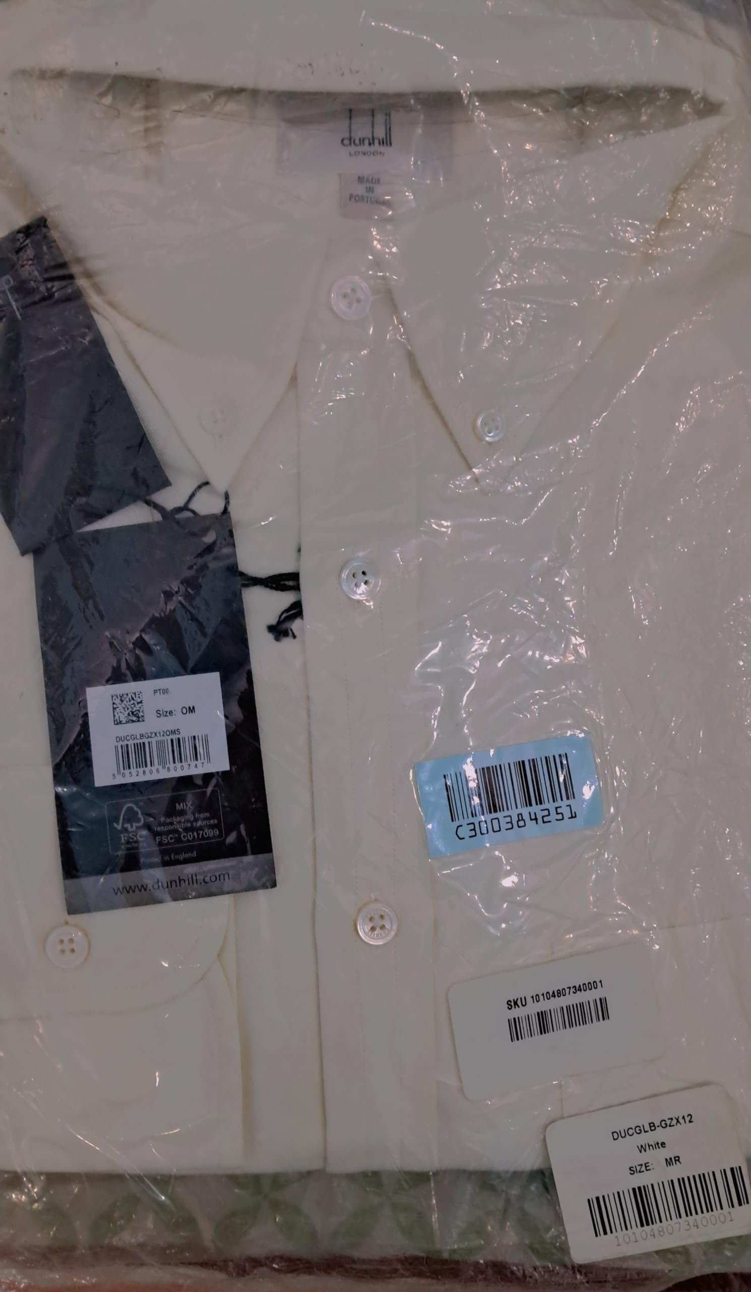 White Cotton Herringbone Formal Shirt SIZE M - Image 4