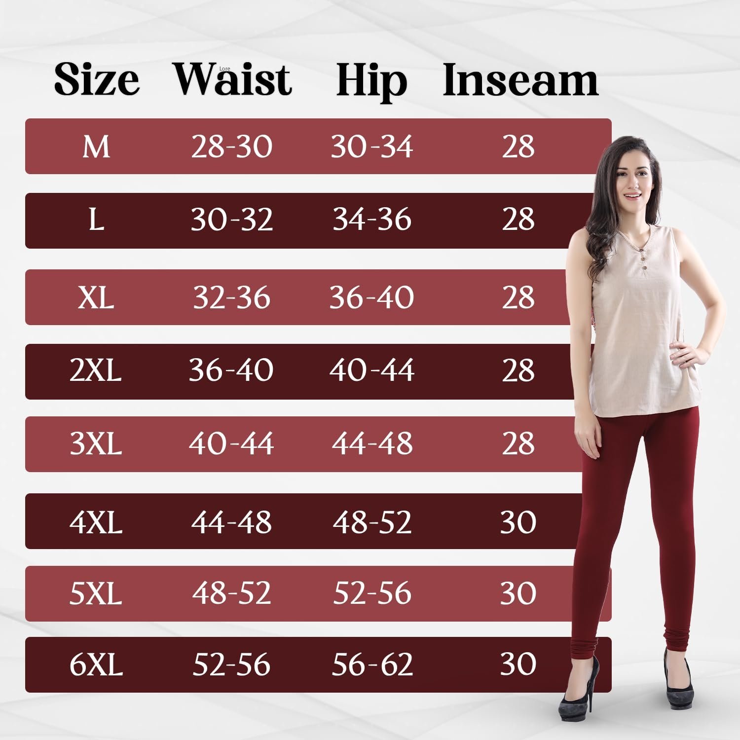 Ultra Soft Cotton High Rise 4 Way Stretchable Churidar Solid Regular and Plus 20 Colours Leggings for Women's and Girls -Size :-2XL, Colour - Maroon - Image 9