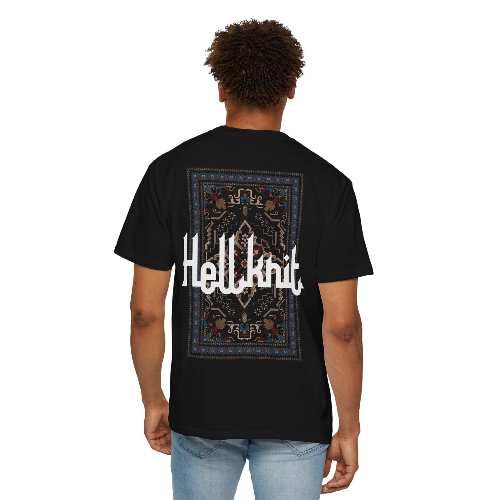 Hellknit Arabian Edition Men’s T-Shirt 100% Cotton French Terry Fabric | Premium Comfort Streetwear Tee for Casual (in, Alpha, Regular, Black) - Image 3