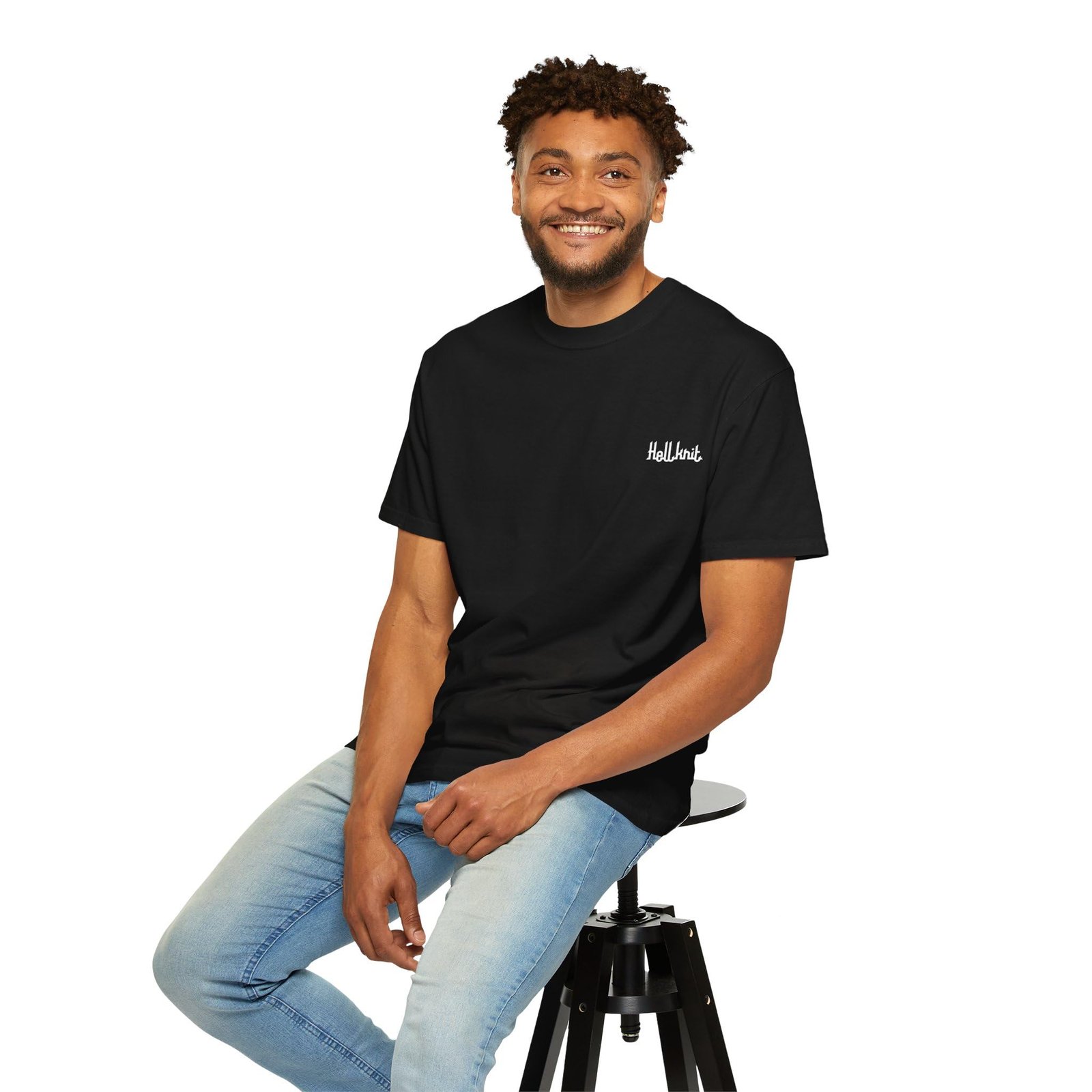 Hellknit Arabian Edition Men’s T-Shirt 100% Cotton French Terry Fabric | Premium Comfort Streetwear Tee for Casual (in, Alpha, Regular, Black) - Image 6