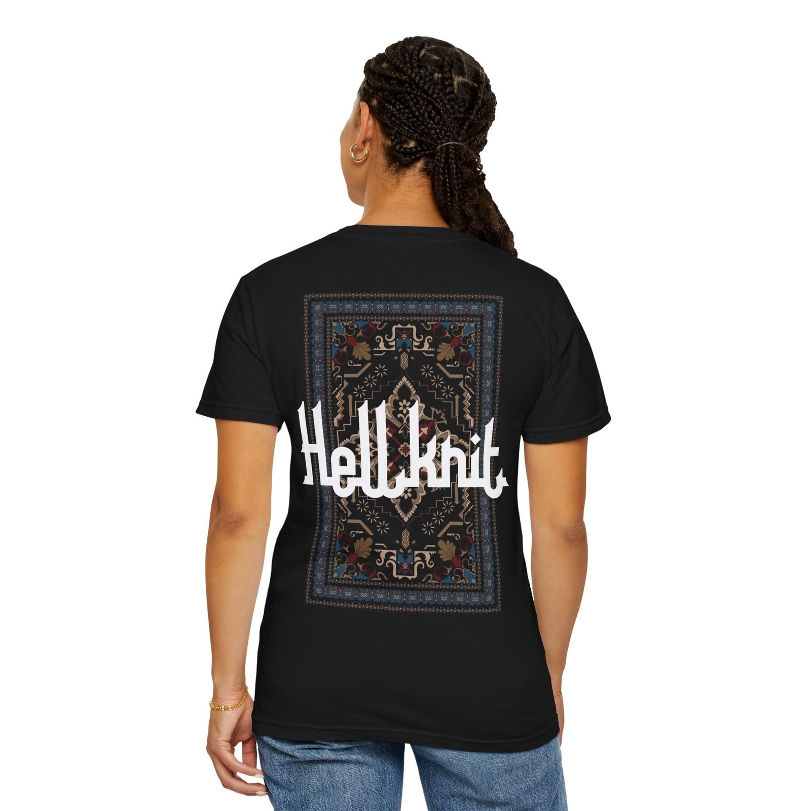 Hellknit Arabian Edition Men’s T-Shirt 100% Cotton French Terry Fabric | Premium Comfort Streetwear Tee for Casual (in, Alpha, Regular, Black) - Image 4