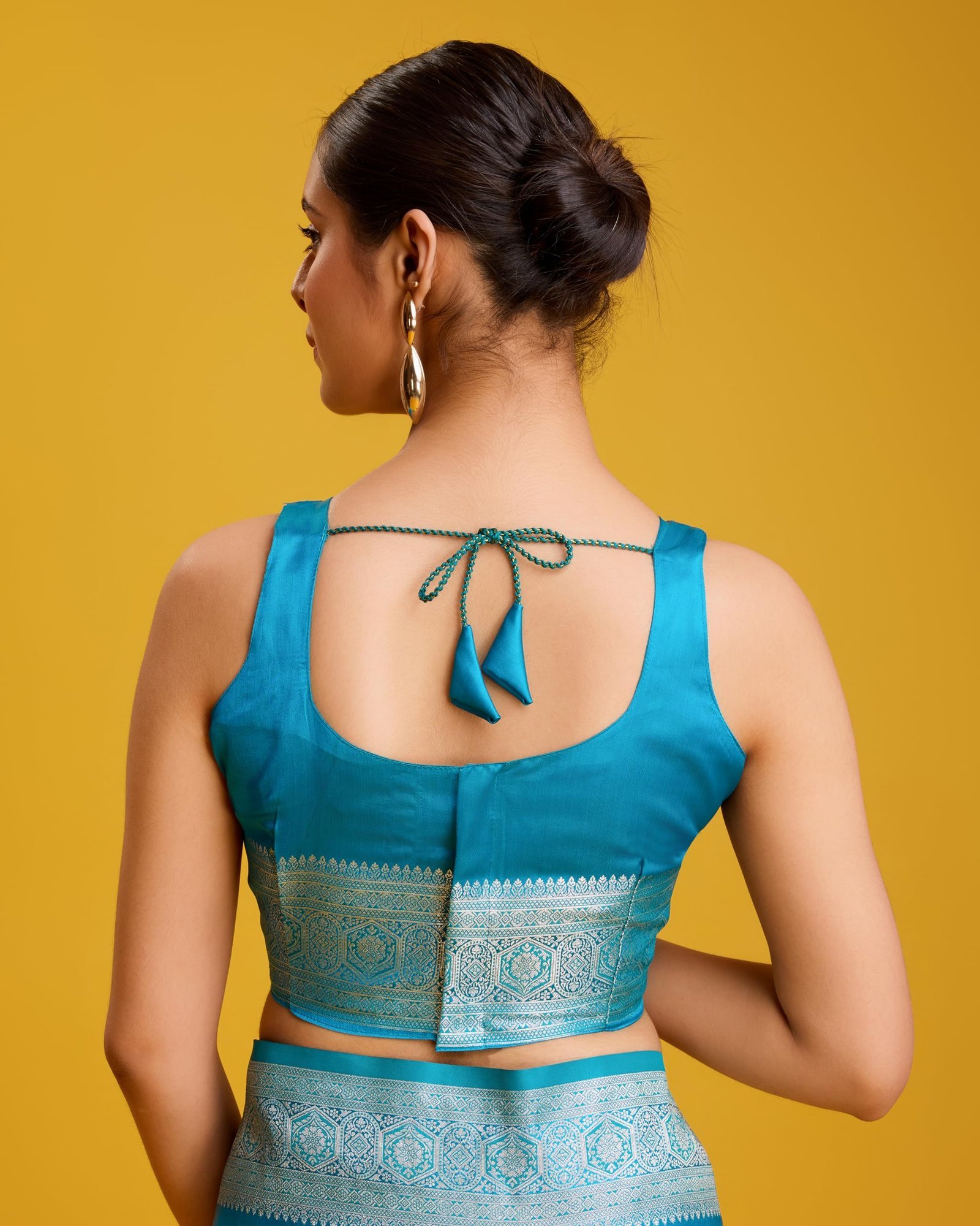 Women's Pure Kanjivaram Style Satin Silk Saree With Blouse Piece for Wedding (9103) - Image 8