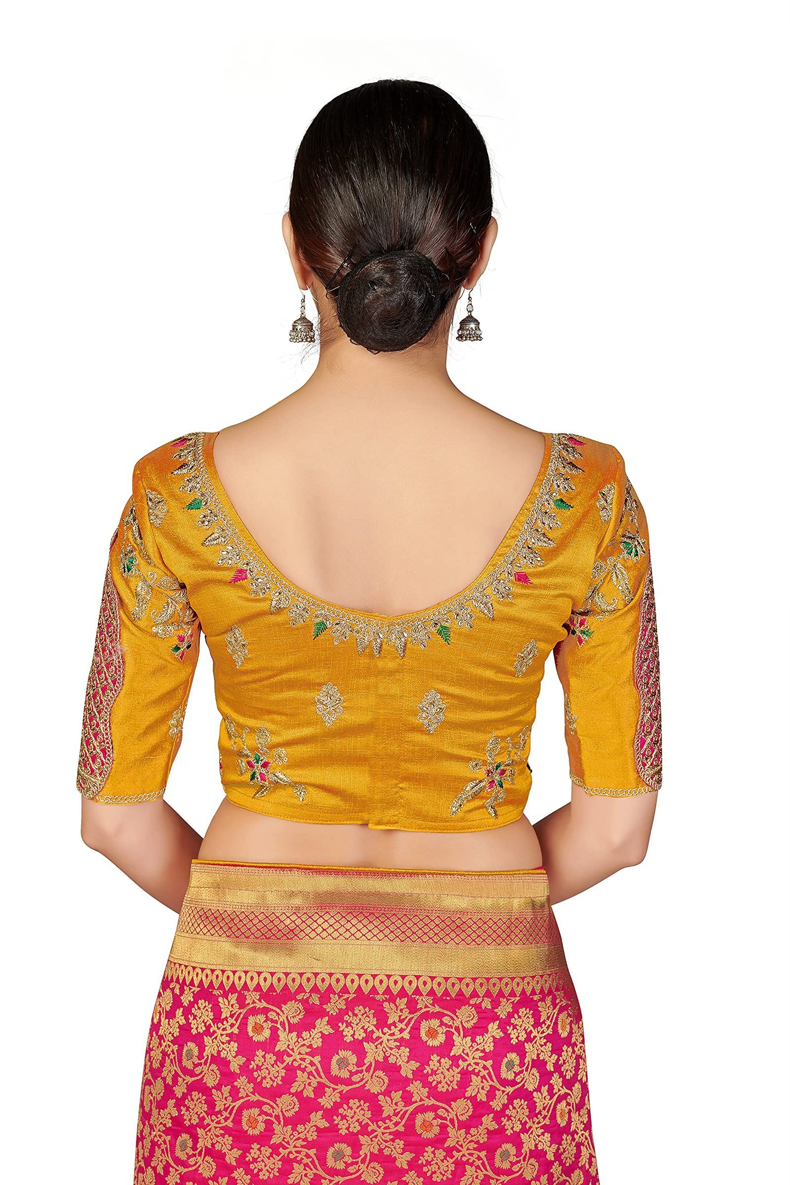 Women's Pure Kanjivaram Style Banarasi Soft Design Silk Saree With Blouse Piece For Wedding (45555 Rani Pink) - Image 7