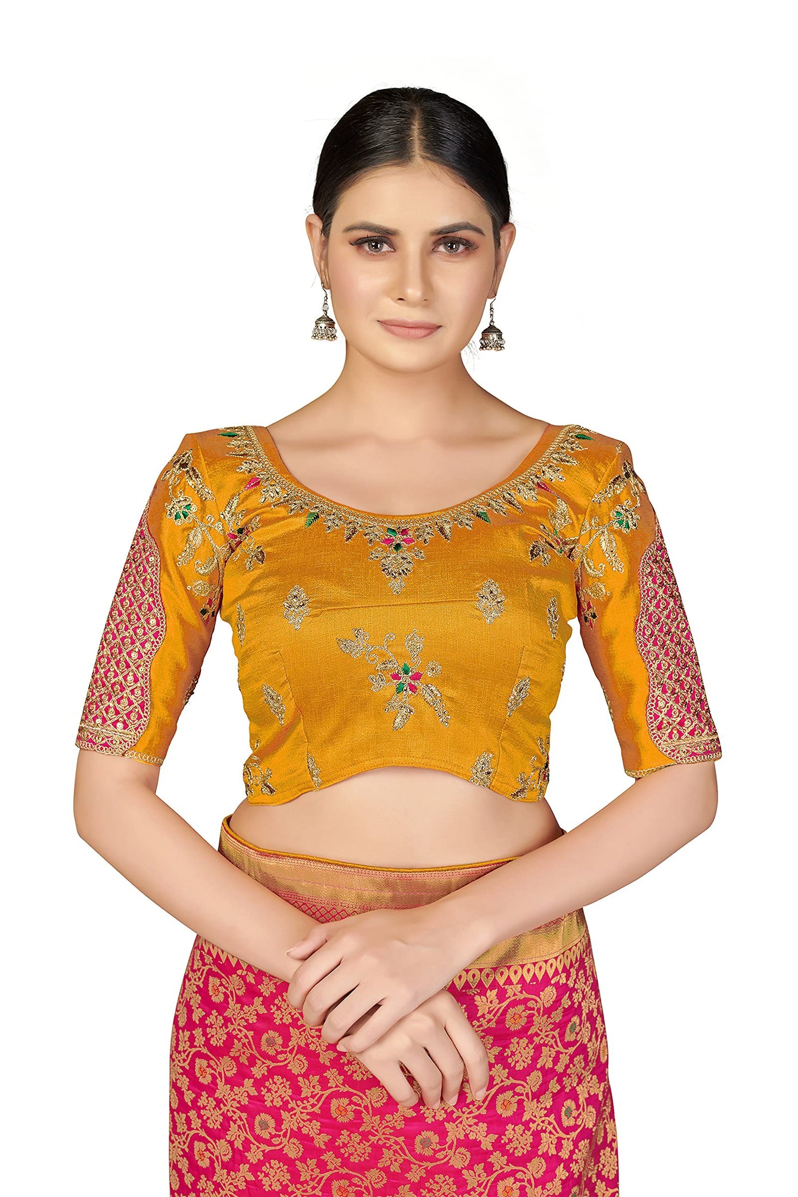 Women's Pure Kanjivaram Style Banarasi Soft Design Silk Saree With Blouse Piece For Wedding (45555 Rani Pink) - Image 6